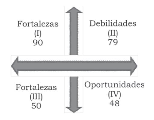 Representación gráfica de los resultados de la matriz FODA.